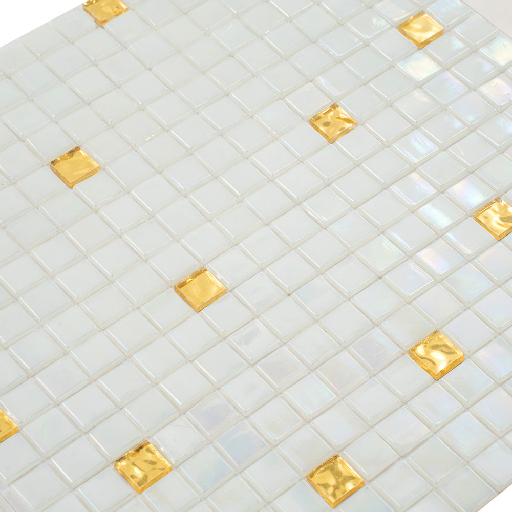 White Gold 12x12 Glossy Uniform Square Glass Mosaic Tile (20 pack, 18.69 sq ft/case)