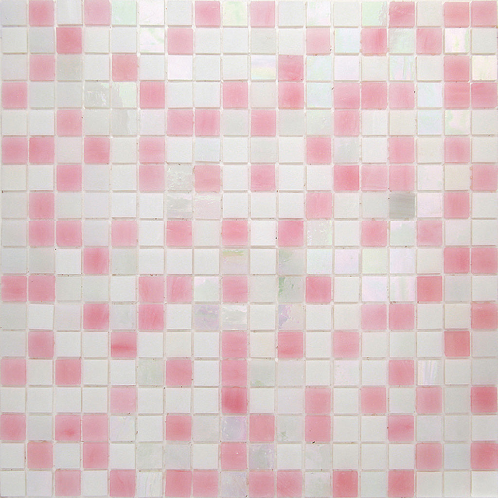 White Soft Pink 12x12 Glossy Uniform Square Glass Mosaic Tile (20 pack, 18.69 sq ft/case) - Sample