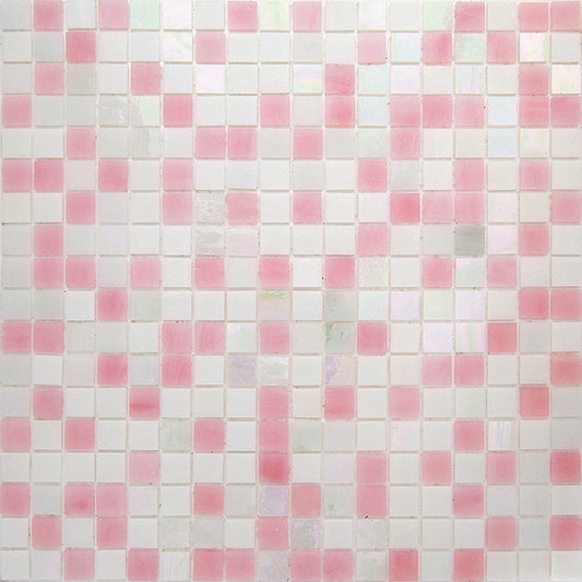 White Soft Pink 12x12 Glossy Uniform Square Glass Mosaic Tile (20 pack, 18.69 sq ft/case) - Sample