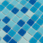 Blue White 12x12 Uniform Square Glossy Glass Mosaic Tile (20 pack, 20 sq ft/case)