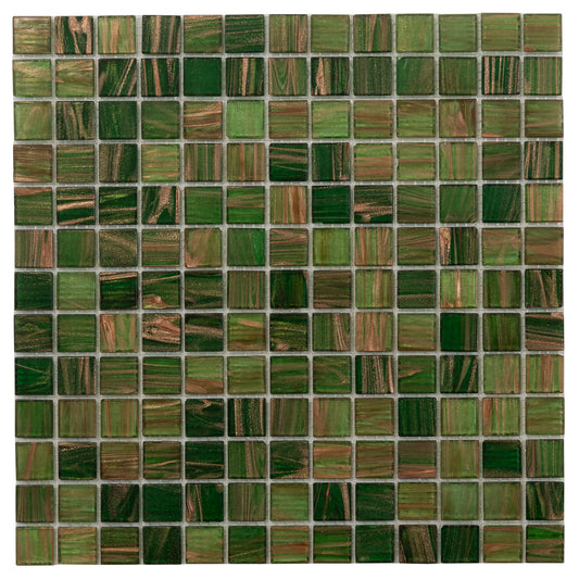 Moss Green 12x12 Glossy Uniform Square Glass Mosaic Tile (20 pack, 20 sq ft/case) - Sample