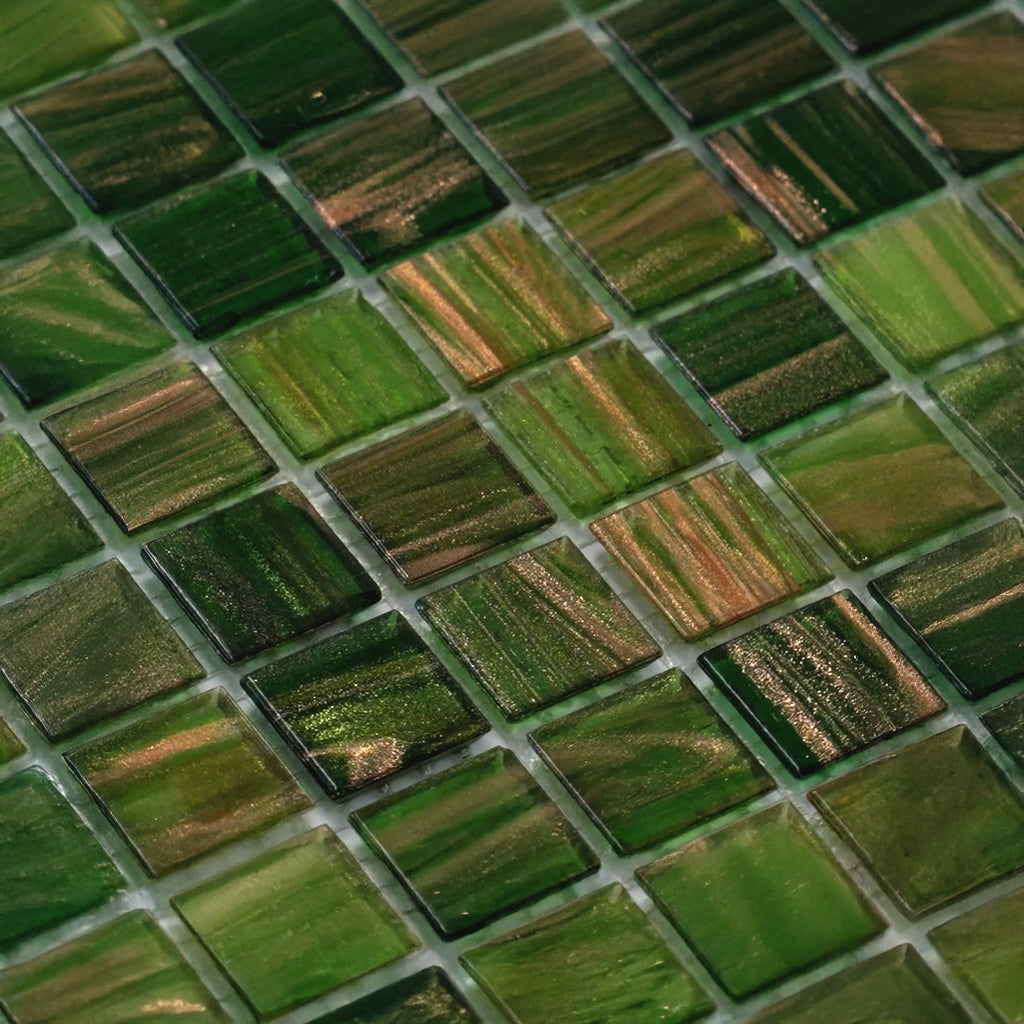 Moss Green 12x12 Glossy Uniform Square Glass Mosaic Tile (20 pack, 20 sq ft/case)