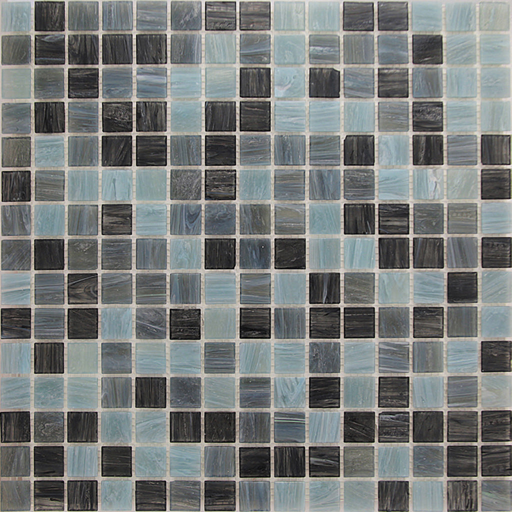 Dark Gray Glossy Glass Mosaic Tile