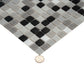 Gray Black 12x12 Glossy Uniform Square Glass Mosaic Tile (20 pack, 20 sq ft/case)