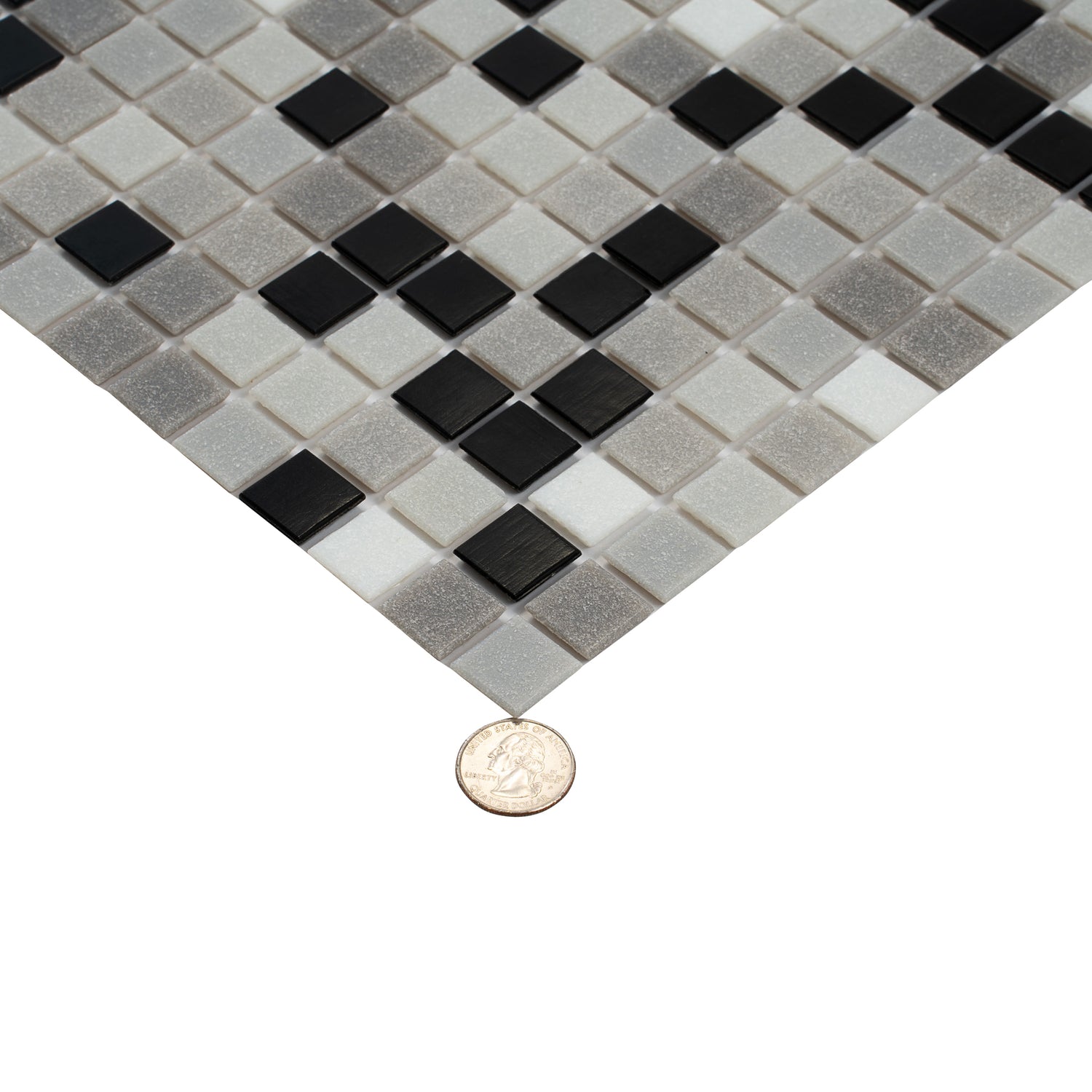Gray Black 12x12 Glossy Uniform Square Glass Mosaic Tile (20 pack, 20 sq ft/case)