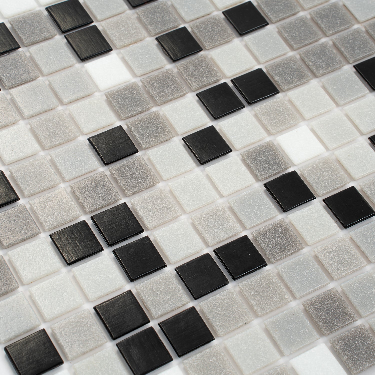 Gray Black 12x12 Glossy Uniform Square Glass Mosaic Tile (20 pack, 20 sq ft/case)