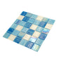 Blue White 12x12 Glossy Glass Uniform Square Mosaic Tile (20 pack, 20 sq ft/case)