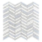 Thassos Bianco Carrara Blue Celeste 12x12 Polished Chevron Marble Mosaic Tile (5 pack, 5 sq ft/case)