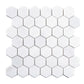 Snow White 12x12 Honed Hexagon Thassos Marble Mosaic Tile (5 pack, 4.83 sq ft/case)