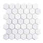 Snow White 12x12 Honed Hexagon Marble Mosaic Tile (5 pack, 4.83 sq ft/case) - Sample