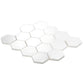Snow White 10x12 Polished Hexagon Thassos Marble Mosaic Tile (5 pack, 4.46 sq ft/case)
