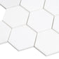 Snow White 10x12 Honed Hexagon Marble Mosaic Tile (5 pack, 4.46 sq ft/case) - Sample