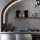 Pebble Gray 12x12 Polished Multi-shaped Metal Mosaic Tile (5 pack, 5.17 sq ft/case) - Sample