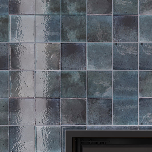 Spruce Blue 4x4 Glossy Square Ceramic Tile (50 pack, 5.39 sq ft/case)