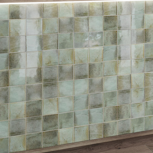 Sage Green 4x4 Glossy Ceramic Subway Tile (60 pack, 6.46 sq ft/case)