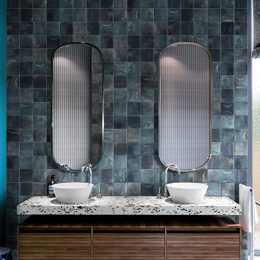 Spruce Blue 4x4 Glossy Ceramic Square Deco Tile (50 pack, 5.39 sq ft/case) - Sample