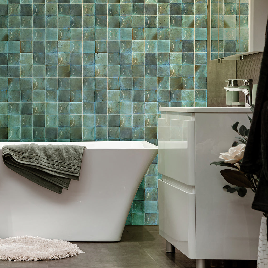 Blue 4x4 Glossy Square Ceramic Tile (35 Cases, 226.1 sqft/Pallet)