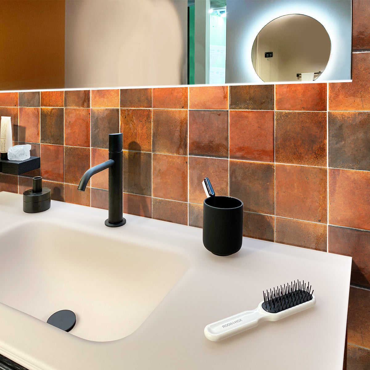 4x4 Antiek Red Square Tile