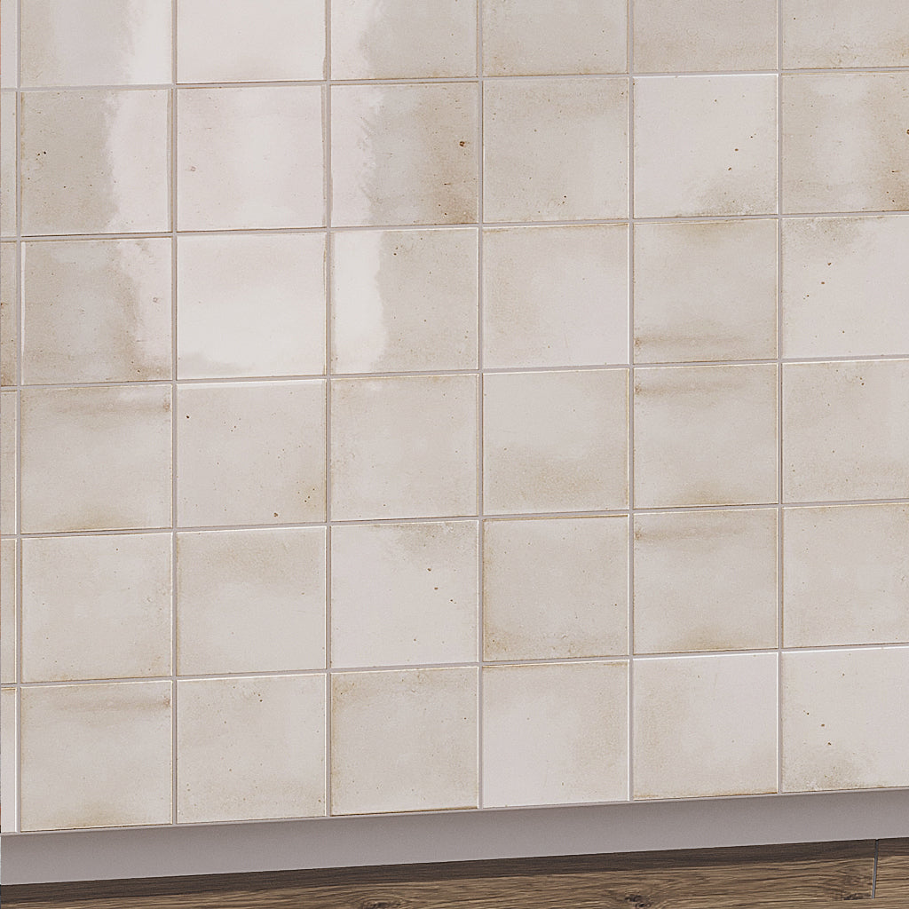 White 4x4 Glossy Square Ceramic Tile (35 Cases, 226.1 sqft/Pallet)