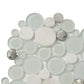 White 12x12 Glossy Matte Penny Round Glass Marble Mosaic Tile (5 pack, 4.67 sq ft/case) - Sample