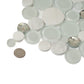 White 12x12 Glossy Matte Penny Round Glass Marble Mosaic Tile (5 pack, 4.67 sq ft/case) - Sample