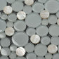 White 12x12 Glossy Matte Penny Round Glass Shell Mother of Pearl Mosaic Tile (5 pack, 4.67 sq ft/case) - Sample