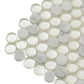 White 12x12 Glossy Penny Round Glass Marble Mosaic Tile (5 pack, 4.83 sq ft/case) - Sample