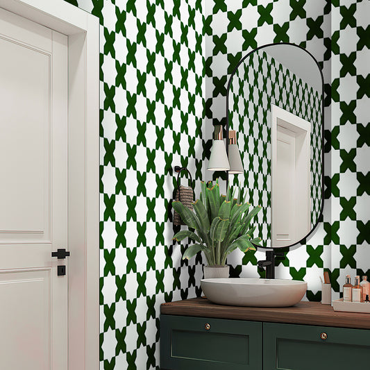 Dark Green 5x5 Glossy Cross Ceramic Tile (27 pack, 5.37 sq ft/case)