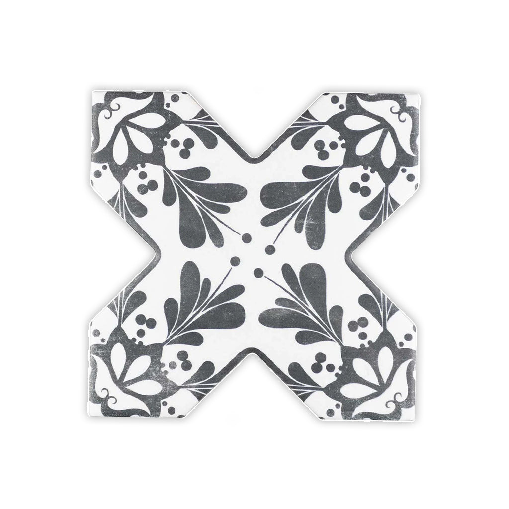 Black 5x5 Matte Ceramic Cross Deco Tile (27 pack, 5.37 sq ft/case)