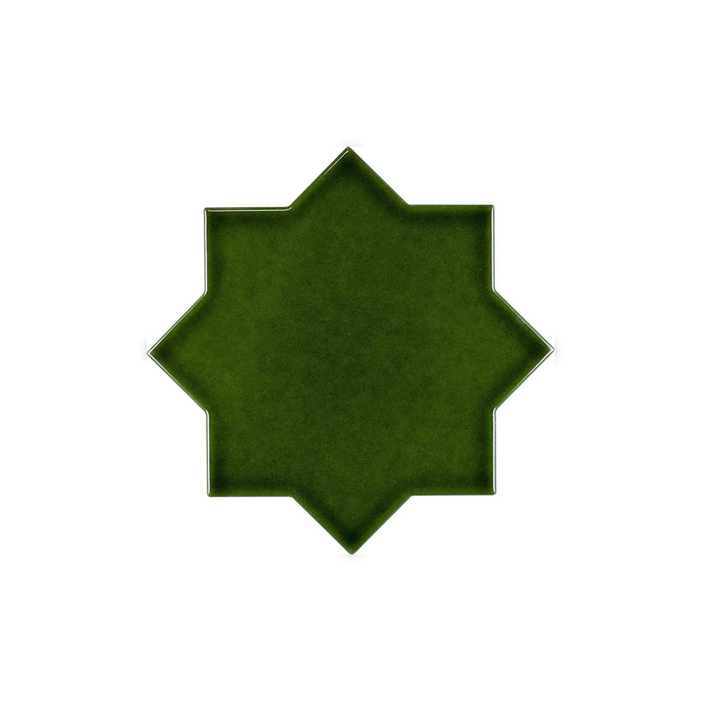 Dark Green 5x5 Glossy Star Ceramic Tile (27 pack, 5.37 sq ft/case)
