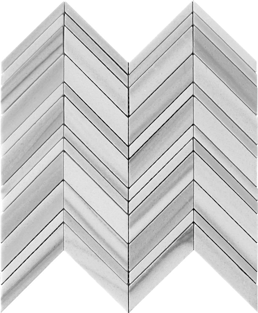 Gray 12x12 Polished Herringbone Equator Mosaic Tile (5 pack, 5.08 sq ft/case) - Sample