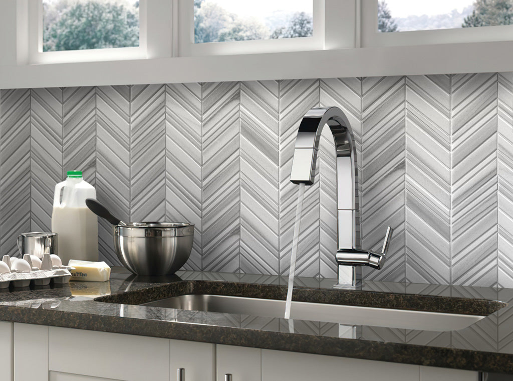 Gray 12x12 Polished Herringbone Equator Mosaic Tile (5 pack, 5.08 sq ft/case) - Sample