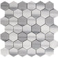 Gray 12x12 Polished Hexagon Equator Mosaic Tile (5 pack, 4.83 sq ft/case) - Sample