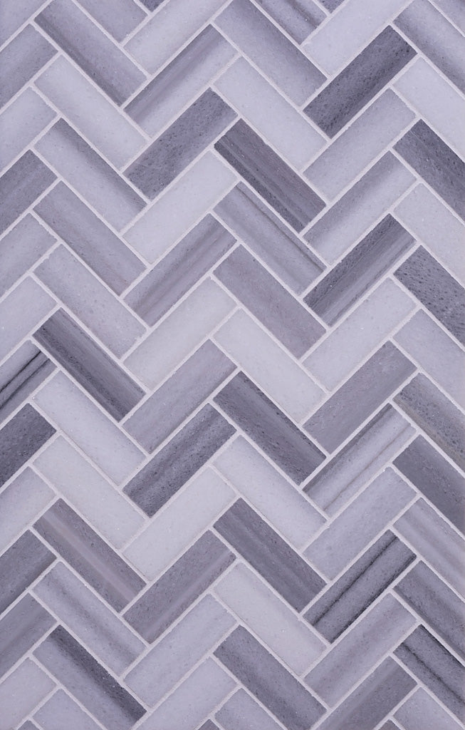 Herringbone Polished Marble Mosaic Tile