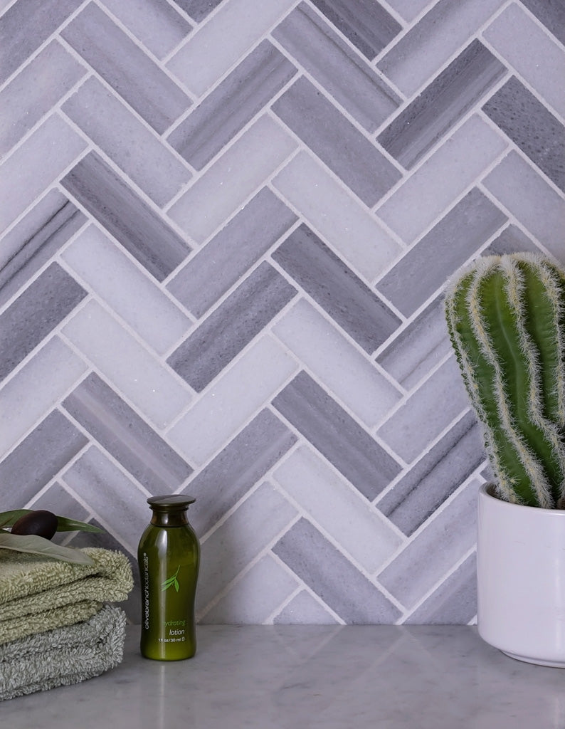 gray mosaic marble tiles