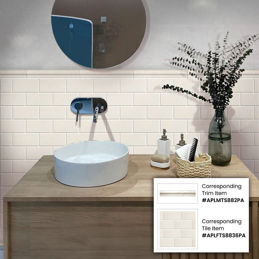 White 2x12 Marble Polished Chair Rail Tile Trim (10 pack, 1.667 sq ft/case) - Sample