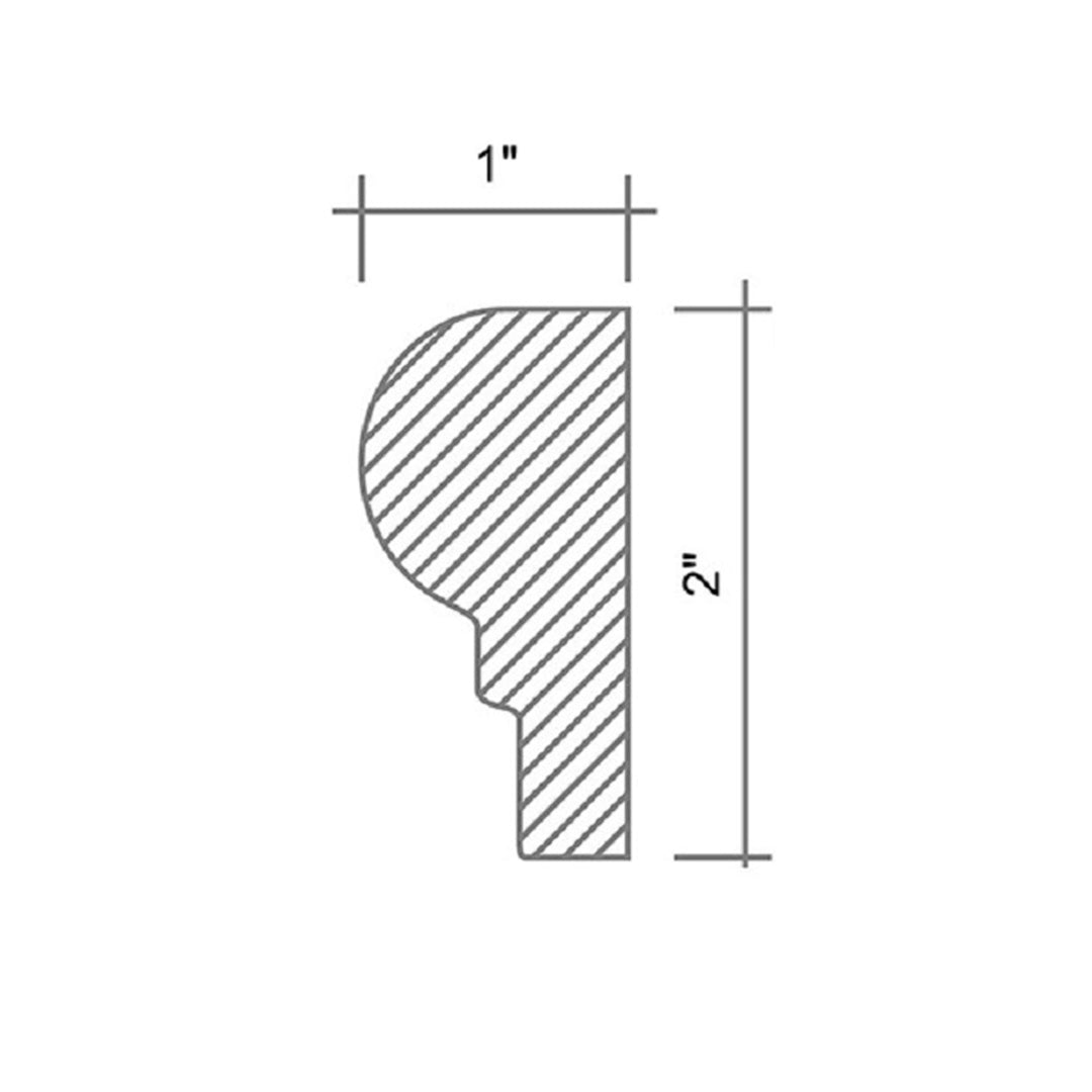 Black 2x12 Marble Polished Chair Rail Tile Trim (10 pack, 1.667 sq ft/case) - Sample