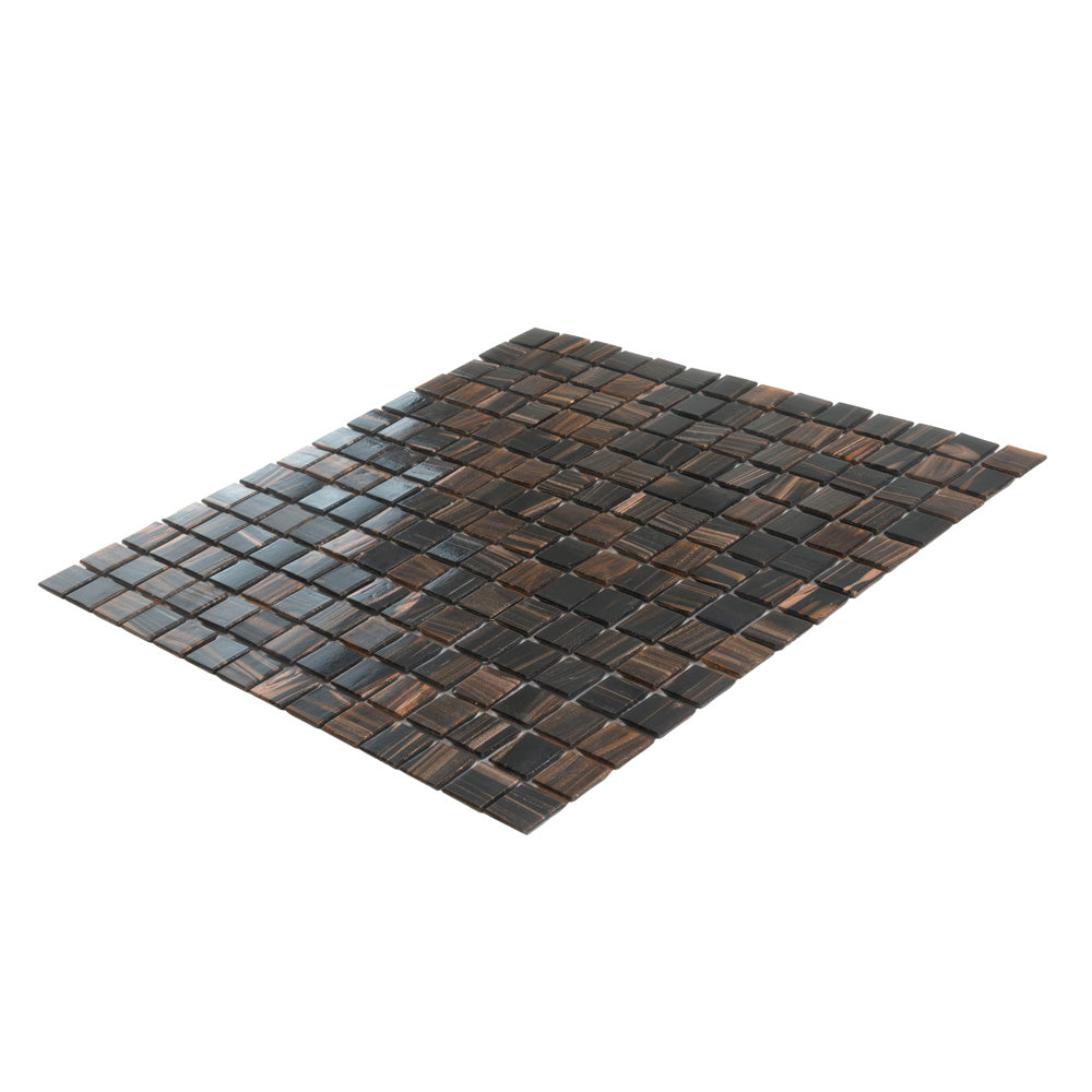 Dark Brown 12x12 Uniform Square Glossy Glass Mosaic Tile (20 pack, 20 sq ft/case) - Sample