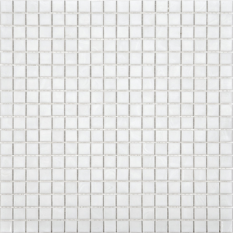 Pearl White 12x12 Glossy Uniform Square Glass Mosaic Tile (20 pack, 18.69 sq ft/case) - Sample