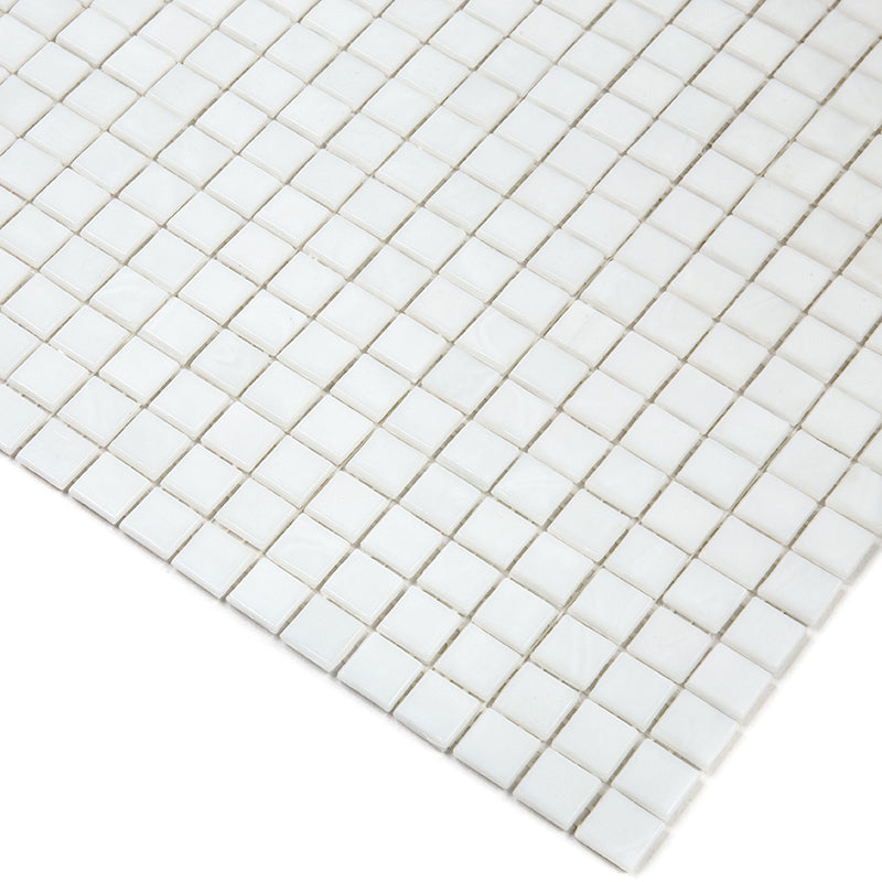 Pearl White 12x12 Glossy Uniform Square Glass Mosaic Tile (20 pack, 18.69 sq ft/case) - Sample