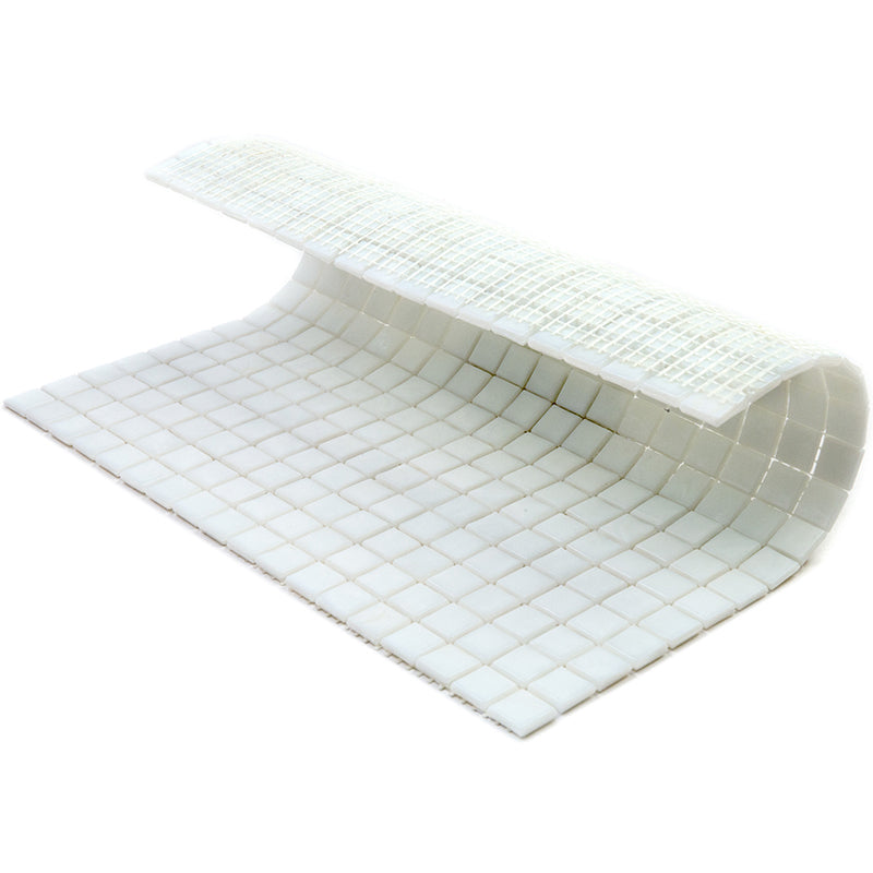 Pearl White 12x12 Glossy Uniform Square Glass Mosaic Tile (20 pack, 18.69 sq ft/case) - Sample