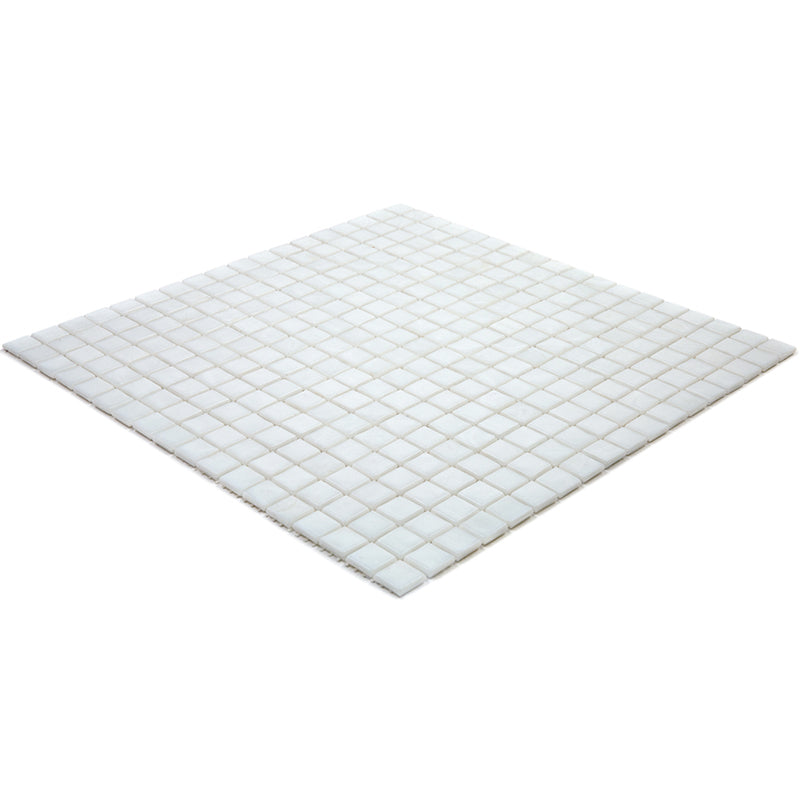 Pearl White 12x12 Glossy Uniform Square Glass Mosaic Tile (20 pack, 18.69 sq ft/case) - Sample