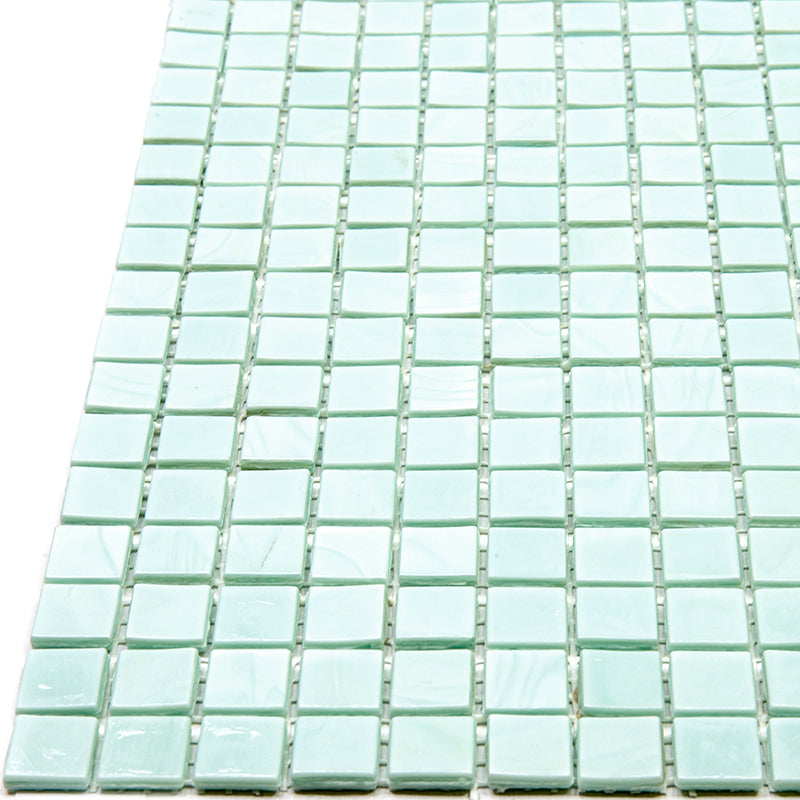 Light Blue-Green 12x12 Glossy Uniform Square Glass Mosaic Tile (20 pack, 18.69 sq ft/case) - Sample