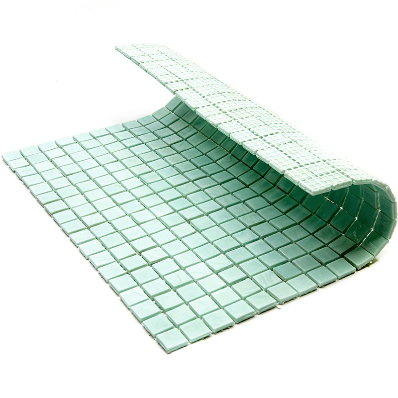 Light Blue-Green 12x12 Glossy Uniform Square Glass Mosaic Tile (20 pack, 18.69 sq ft/case) - Sample
