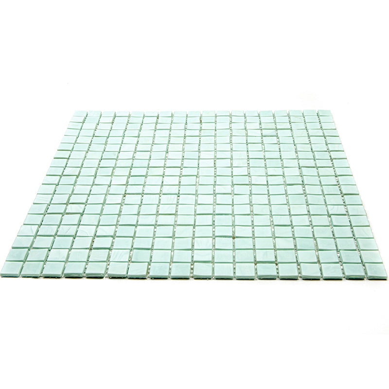 Light Blue-Green 12x12 Glossy Uniform Square Glass Mosaic Tile (20 pack, 18.69 sq ft/case) - Sample