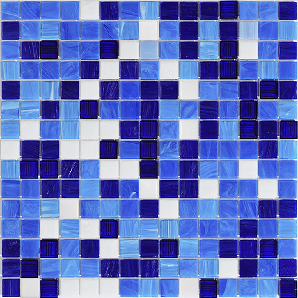 12x12 Blue Glossy Glass Mosaic Tile Blue Glass Tile Blue Mosaic