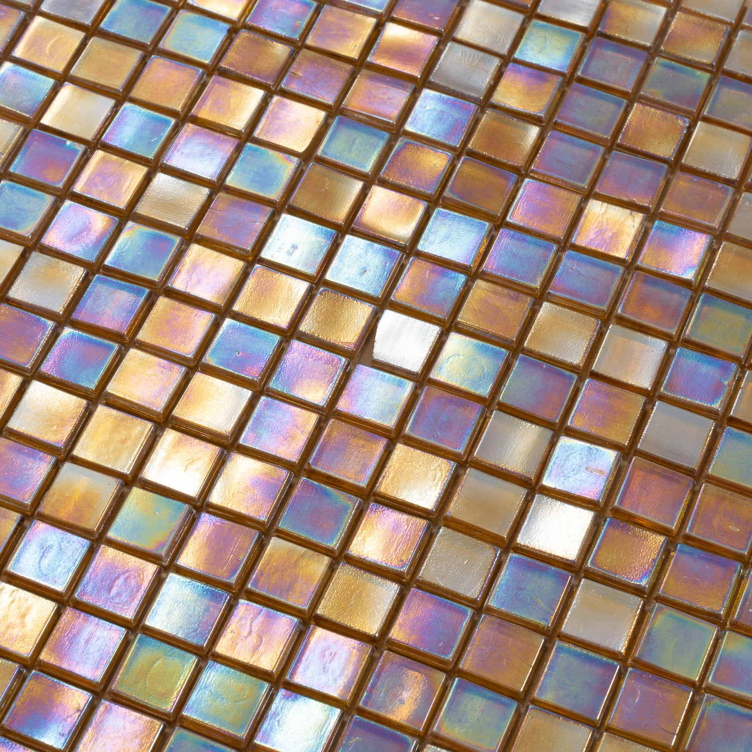 Gold Beige 12x12 Glossy Uniform Square Glass Mosaic Tile (20 pack, 18.69 sq ft/case) - Sample