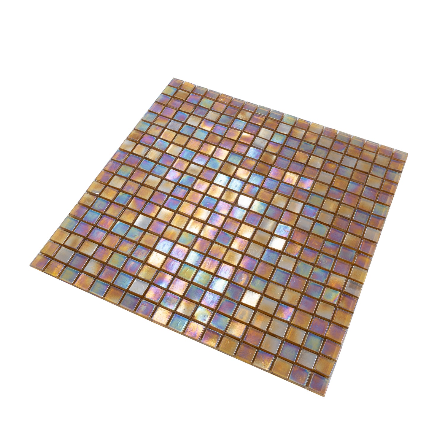 Gold Beige 12x12 Glossy Uniform Square Glass Mosaic Tile (20 pack, 18.69 sq ft/case) - Sample