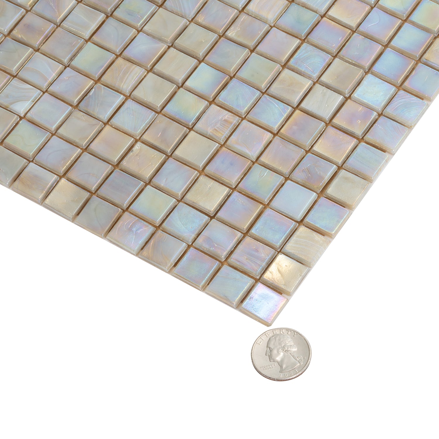 Hazelnut Beige 12x12 Glossy Uniform Square Glass Mosaic Tile (20 pack, 18.69 sq ft/case) - Sample