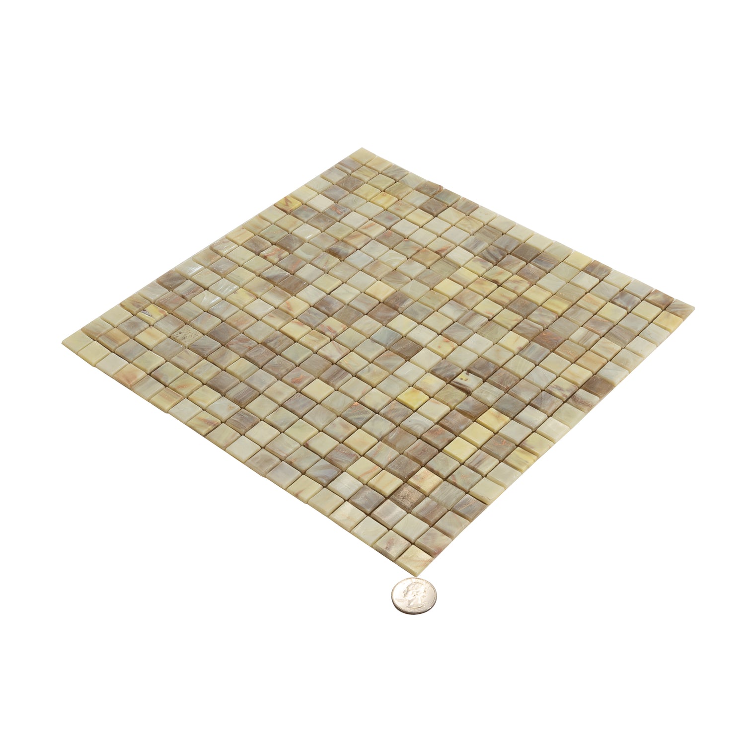 Parchment Beige 12x12 Glossy Uniform Square Glass Mosaic Tile (20 pack, 18.69 sq ft/case) - Sample